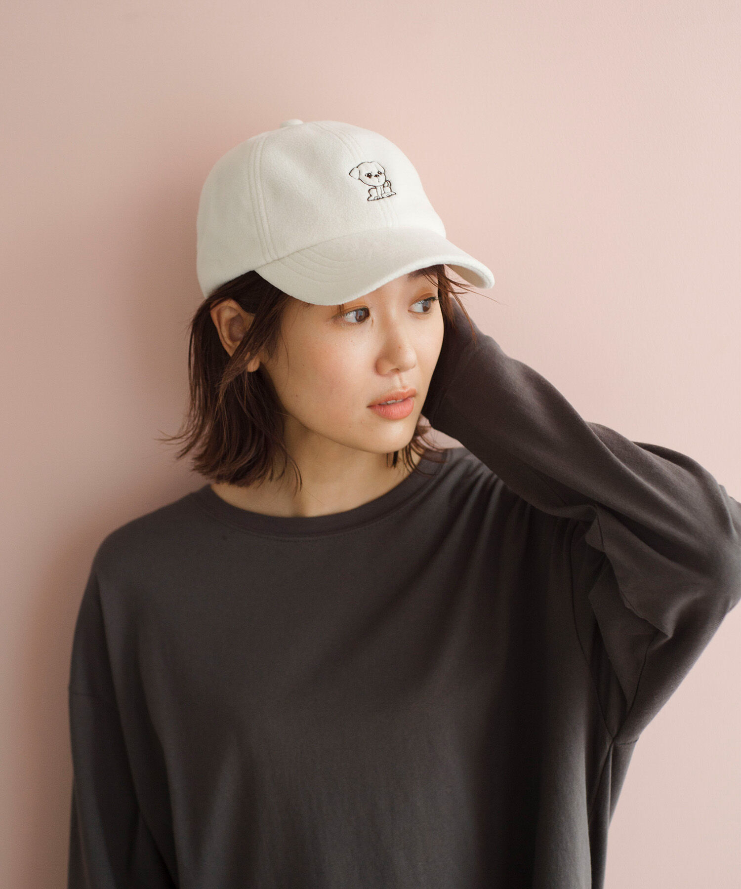 ROPE PICNIC PASSAGE「【一部店舗限定】おもちくん&times;ROPE' PICNIC/刺繍フリースキャップ」|キャップ・キャスケット|