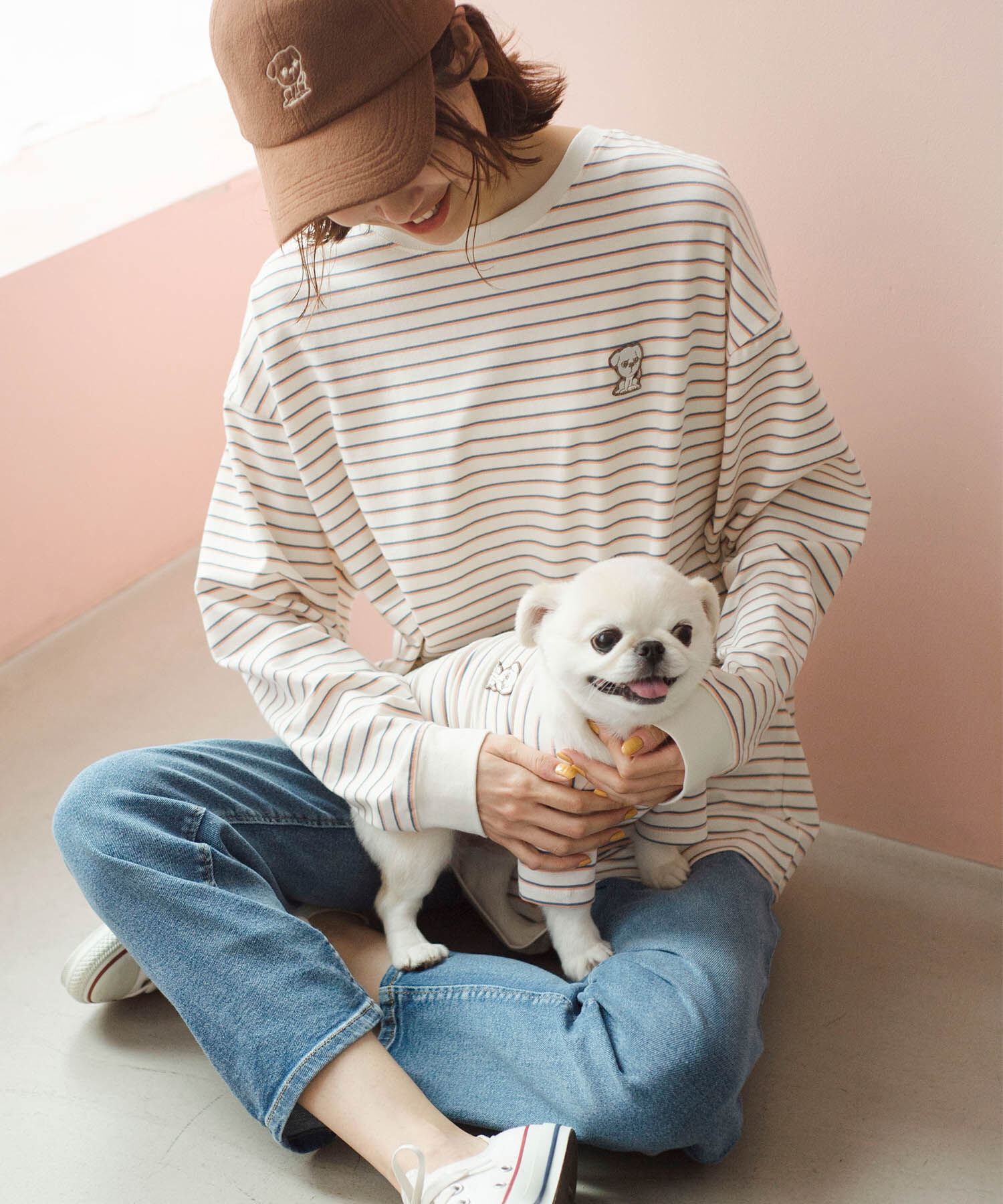 ROPE PICNIC PASSAGE「【一部店舗限定】おもちくん&times;ROPE' PICNIC/刺繍フリースキャップ」|キャップ・キャスケット|