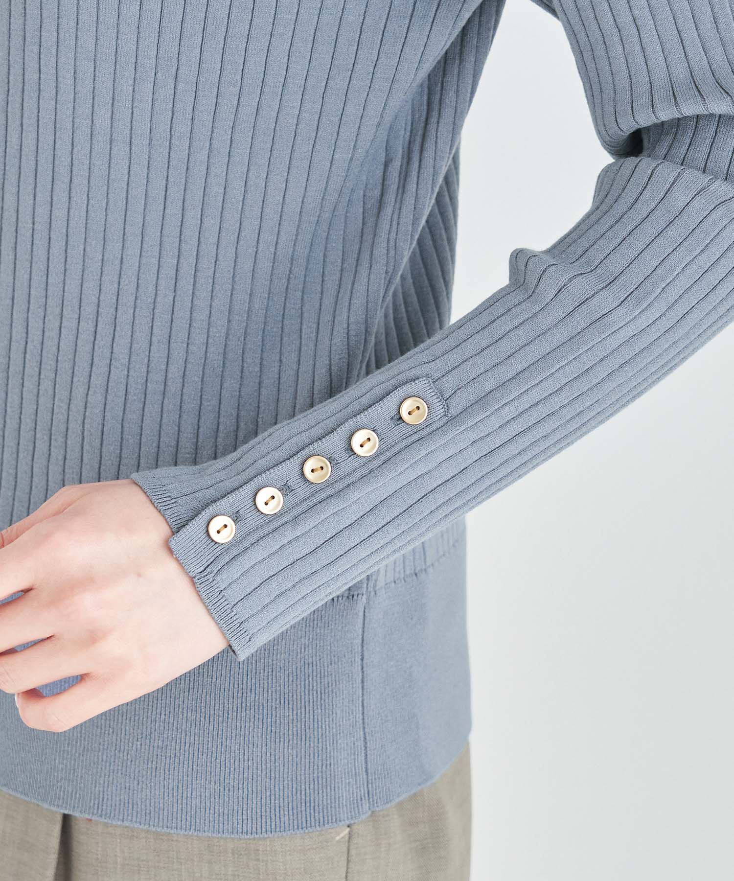 Rope&rsquo;Picnic「【WEB限定】袖アソートボタンハイネックニット」|ニット・セーター|