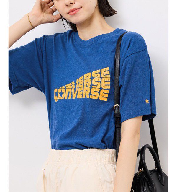 Rope&rsquo;Picnic「【CONVERSE/コンバース】ネップラスラブ天竺クラックプリントTシャツ」|Tシャツ・カットソー|