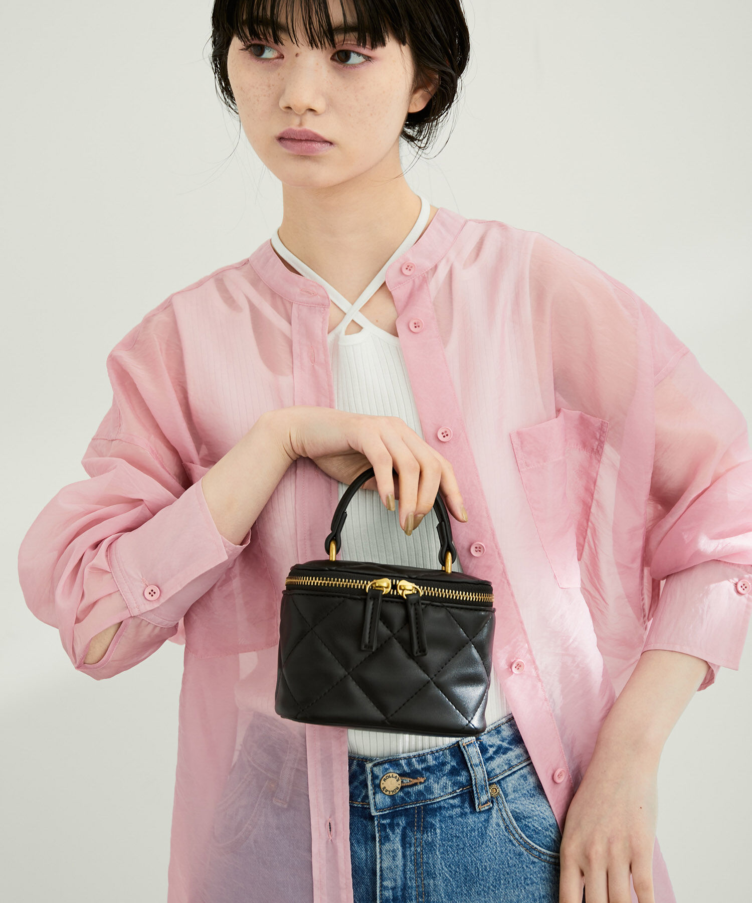 ADAM ET ROPE'「キルティングMINIバニティーバッグ」|ショルダー・メッセンジャー|