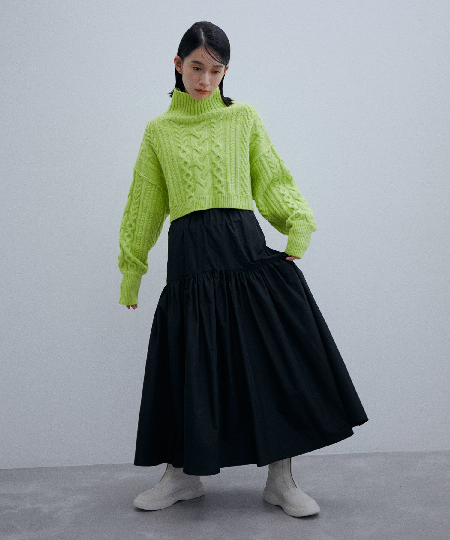 ADAM ET ROPE'「〈追加〉タフタティアードスカート」|スカート|