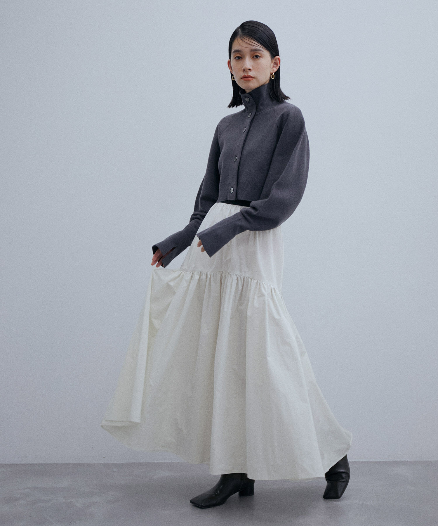 ADAM ET ROPE'「〈追加〉タフタティアードスカート」|スカート|