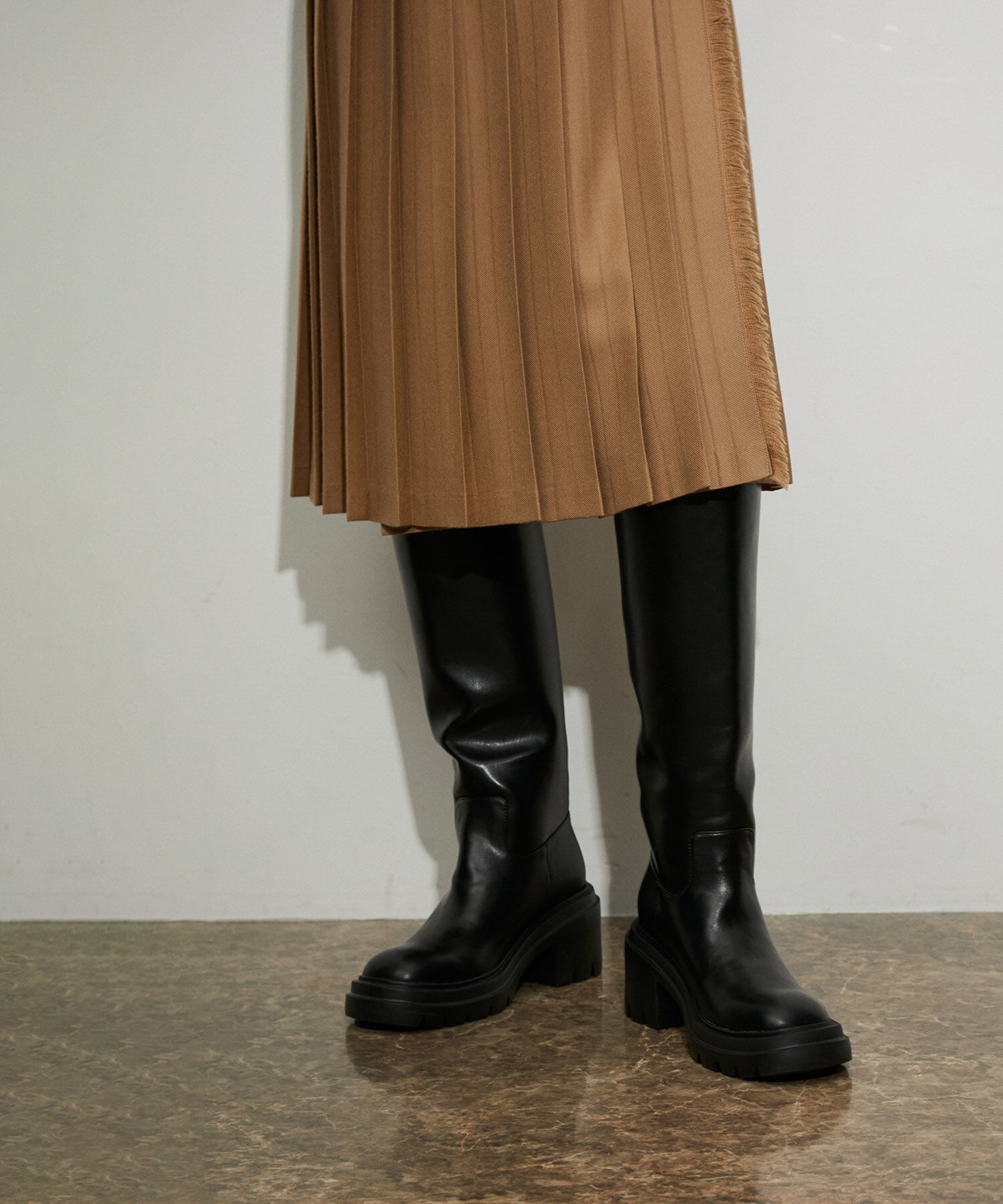 ADAM ET ROPE'「【晴雨兼用】ウォータープルーフトラックソールロングブーツ」|その他|