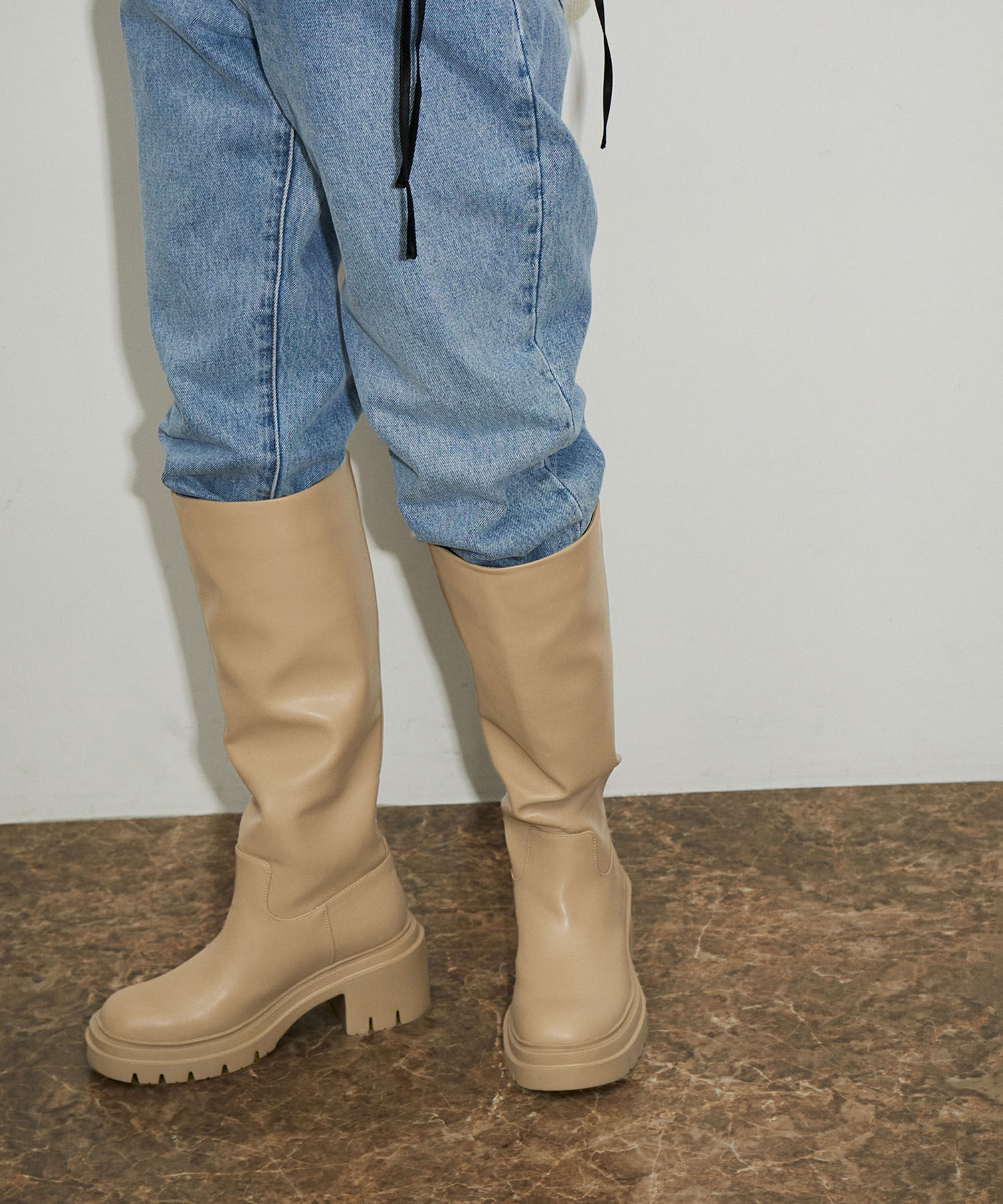 ADAM ET ROPE'「【晴雨兼用】ウォータープルーフトラックソールロングブーツ」|その他|