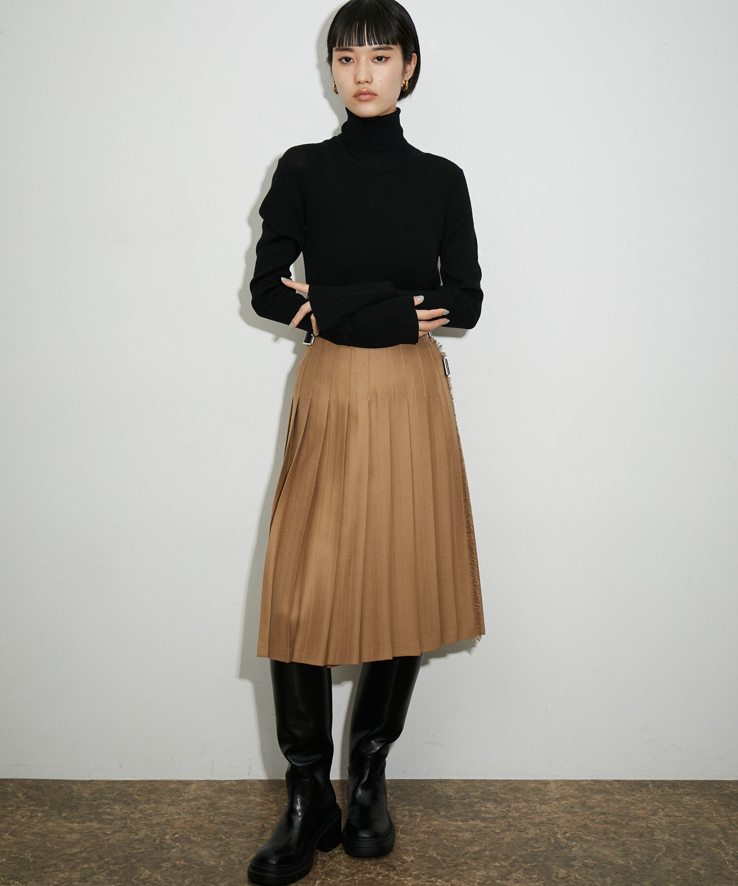 ADAM ET ROPE'「【晴雨兼用】ウォータープルーフトラックソールロングブーツ」|その他|