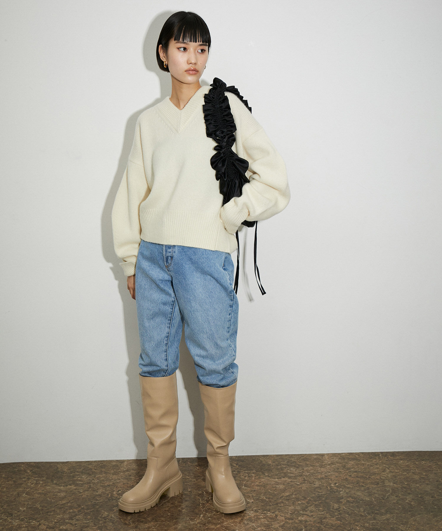 ADAM ET ROPE'「【晴雨兼用】ウォータープルーフトラックソールロングブーツ」|その他|