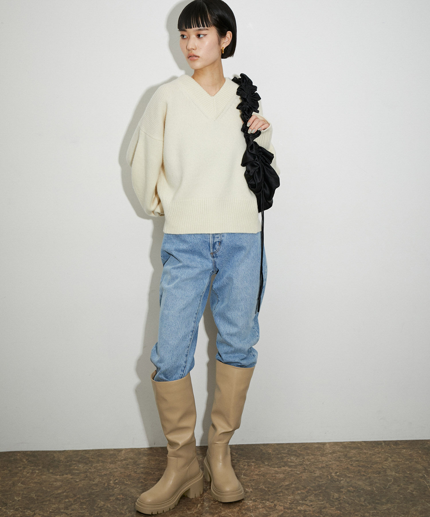 ADAM ET ROPE'「【晴雨兼用】ウォータープルーフトラックソールロングブーツ」|その他|