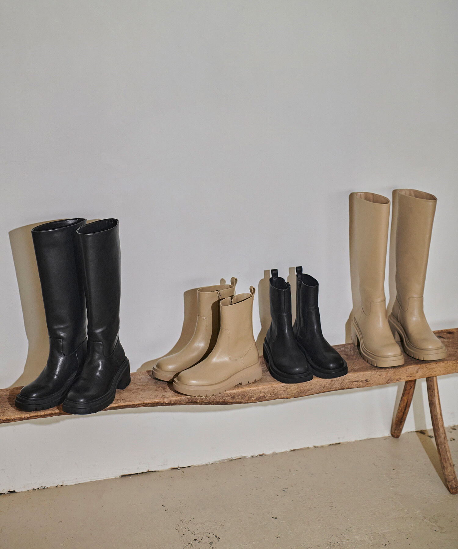 ADAM ET ROPE'「【晴雨兼用】ウォータープルーフトラックソールロングブーツ」|その他|