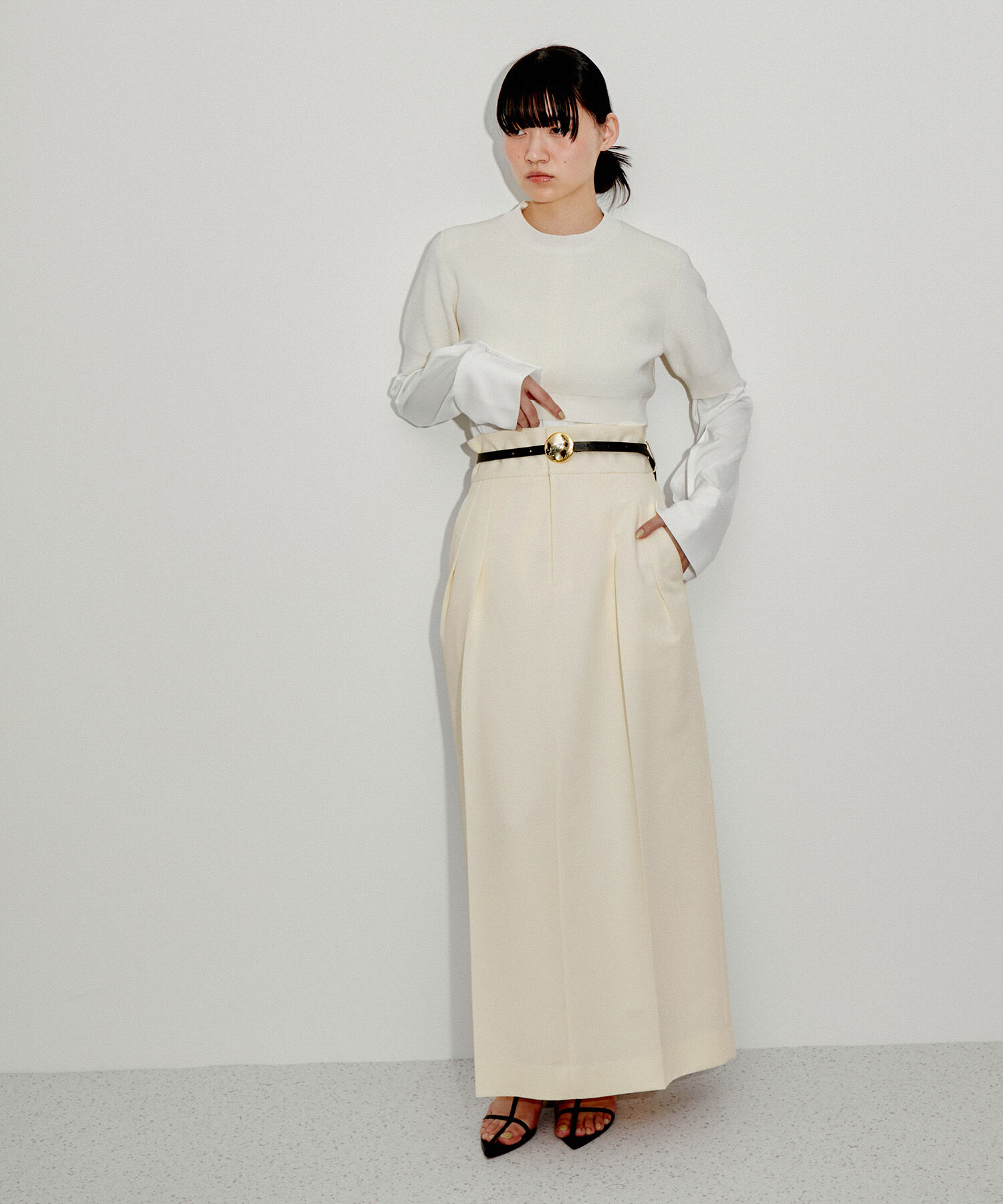 ADAM ET ROPE'「【サステナブル】マニッシュスカート」|スカート|