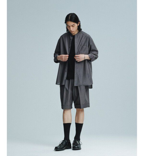 ADAM ET ROPE'「【ACT/アクト】超軽量 オーバーサイズ シアー バンドカラーシャツ / 速乾 / ストレッチ / イージーケア」|シャツ・ブラウス|