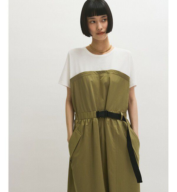 ADAM ET ROPE'「【サステナブル】撥水コンビワンピース」|ワンピース|