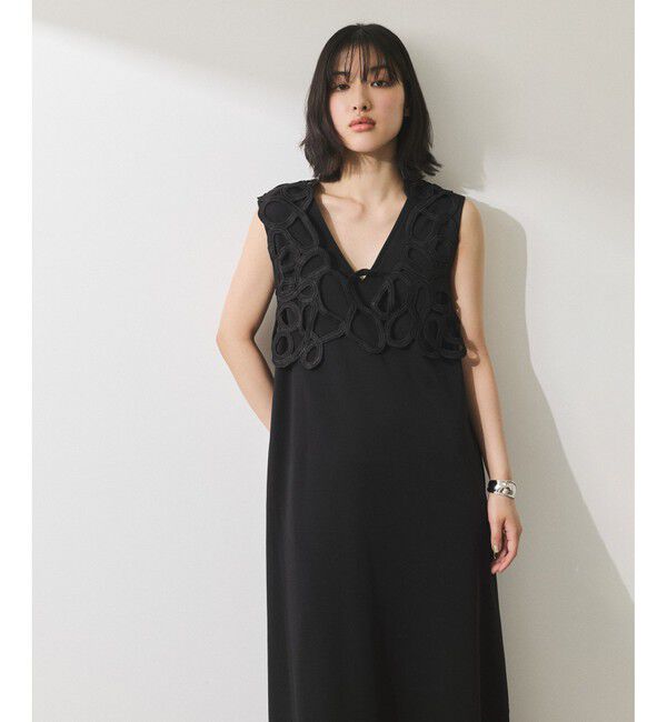 ADAM ET ROPE'「【WEB限定】・【オケージョン】アートベストマルチWAYワンピース」|ワンピース|ブラック(01)