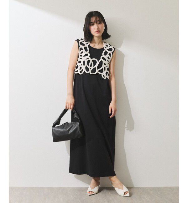 ADAM ET ROPE'「【WEB限定】・【オケージョン】アートベストマルチWAYワンピース」|ワンピース|ブラック系(02)