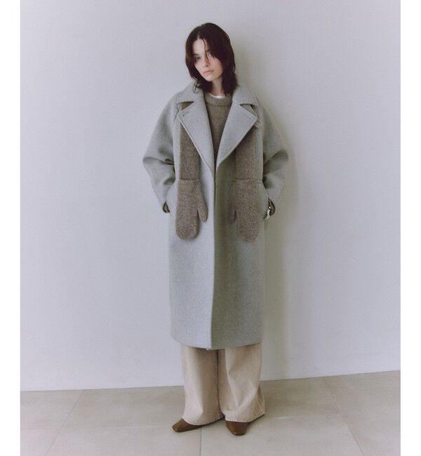 ウールボンディングラグランロングコート（ADAM ET ROPE'）｜ルミネの