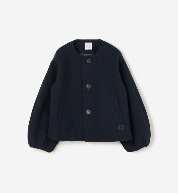 ORCIVAL「ORCIVAL | ブリティッシュツイード ノーカラーブルゾン WOMEN」|ノーカラージャケット|DKNAVY
