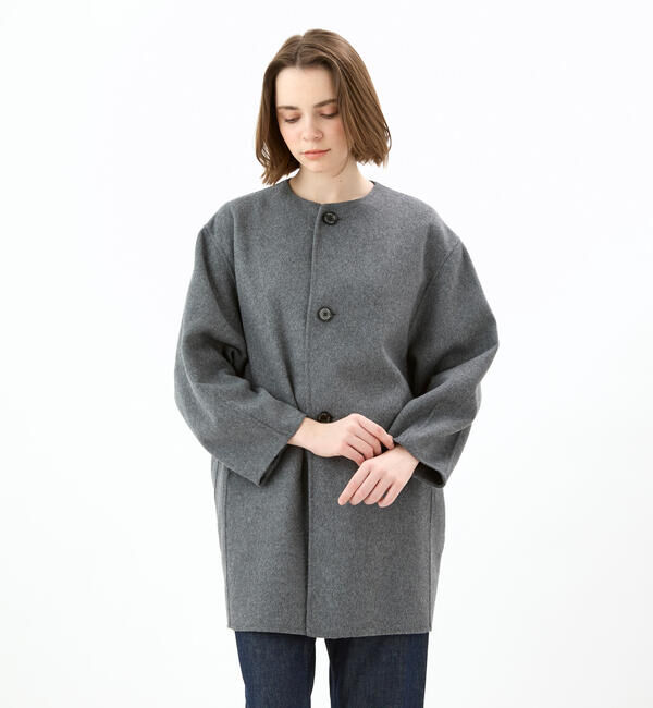 ORCIVAL「ORCIVAL | リバーウール ノーカラーコート WOMEN」|ノーカラーコート|GREY