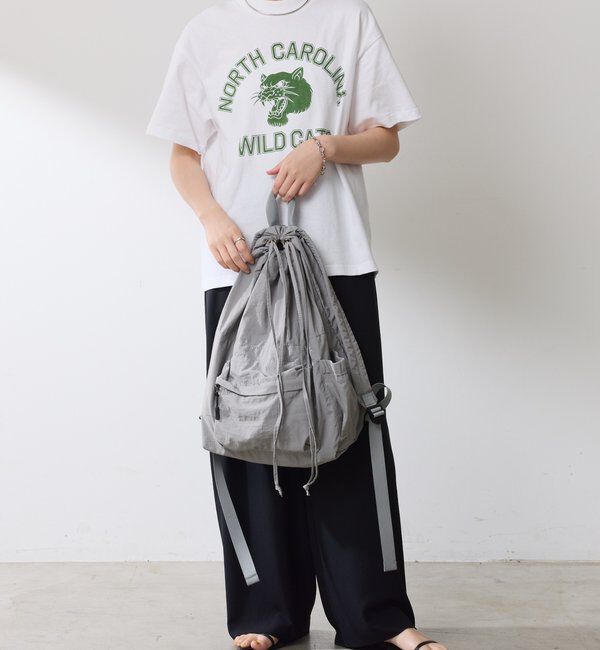  「【巾着型リュック/軽量】ドロストナイロンリュック」|トートバッグ|