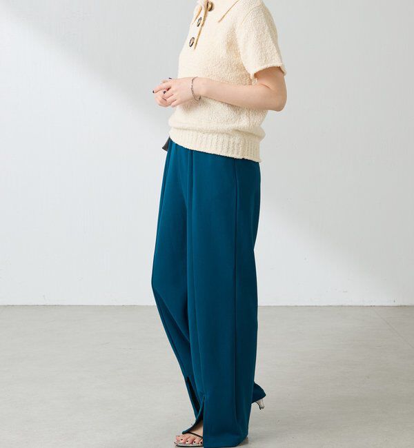  「フロントジップカットジョーゼットパンツ」|チノ|