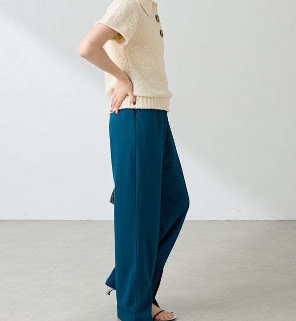  「フロントジップカットジョーゼットパンツ」|チノ|