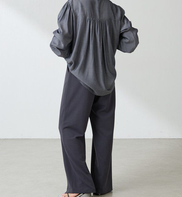  「フロントジップカットジョーゼットパンツ」|チノ|