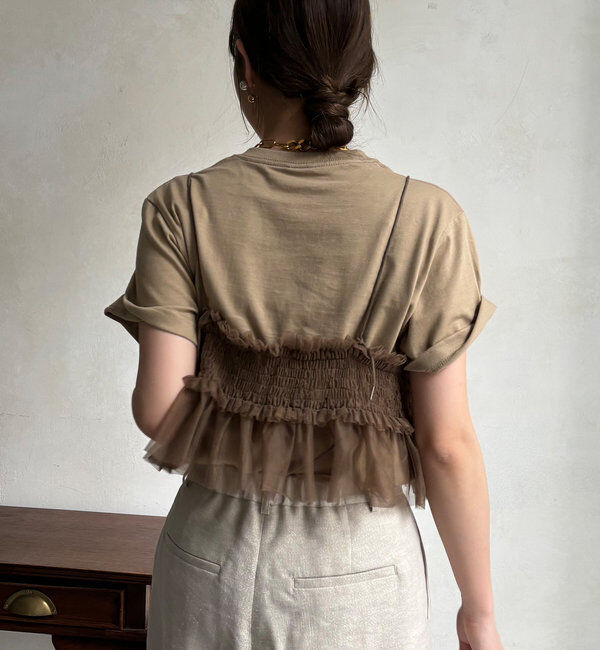  「【新色追加】チュールビスチェ」|シャツ・ブラウス|