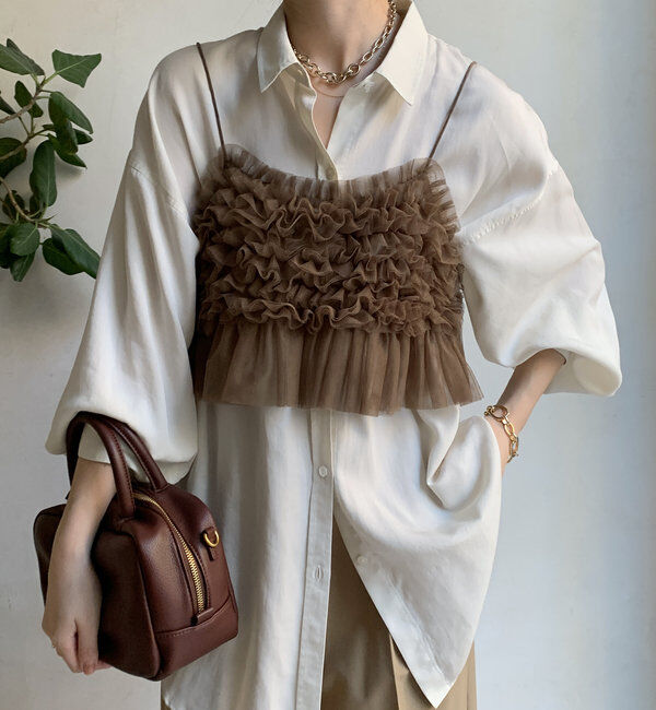  「【新色追加】チュールビスチェ」|シャツ・ブラウス|