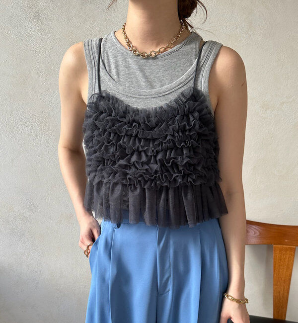  「【新色追加】チュールビスチェ」|シャツ・ブラウス|