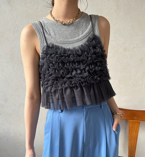  「【新色追加】チュールビスチェ」|シャツ・ブラウス|