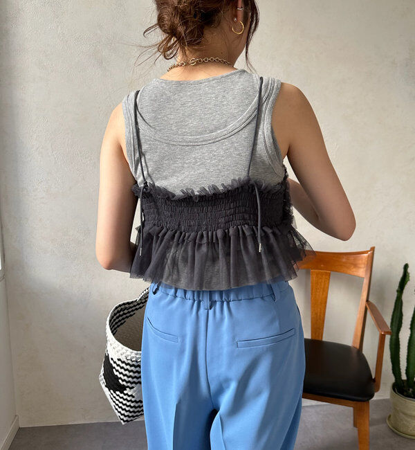  「【新色追加】チュールビスチェ」|シャツ・ブラウス|