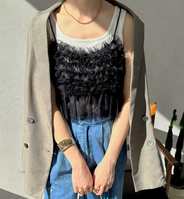  「【新色追加】チュールビスチェ」|シャツ・ブラウス|