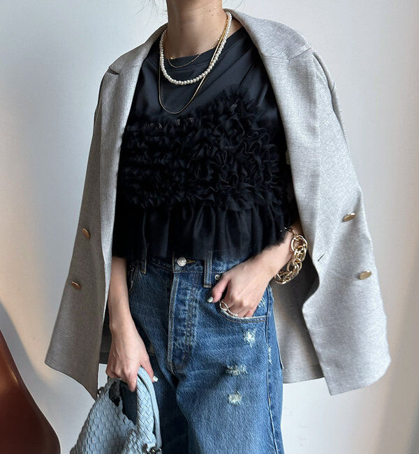  「【新色追加】チュールビスチェ」|シャツ・ブラウス|