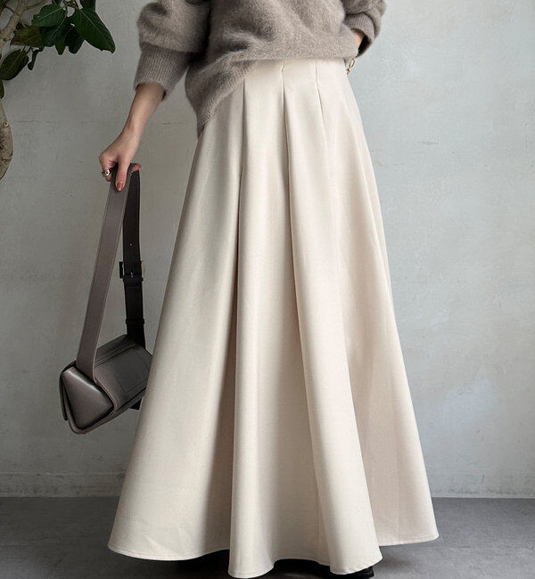  「タックフレアスカート」|スカート|アイボリー