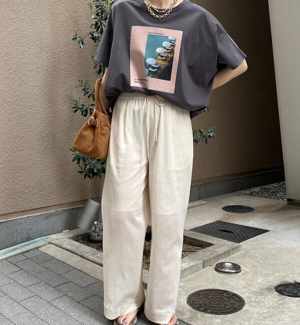  「シアー楊柳イージーパンツ」|チノ|