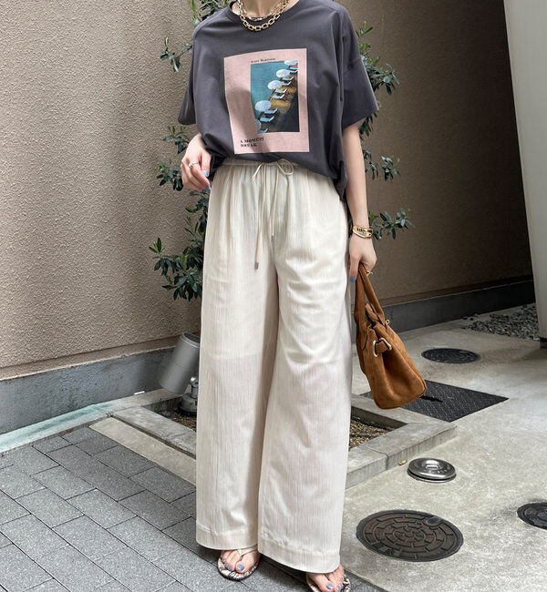  「シアー楊柳イージーパンツ」|チノ|