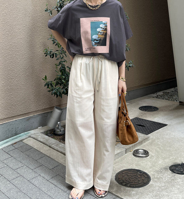  「シアー楊柳イージーパンツ」|チノ|