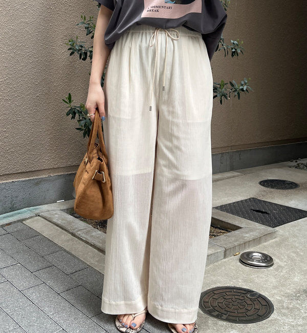  「シアー楊柳イージーパンツ」|チノ|