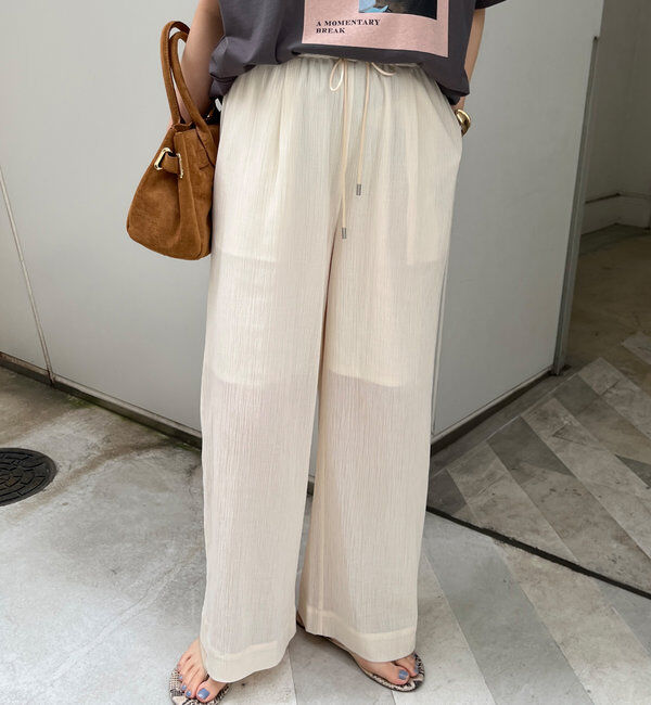  「シアー楊柳イージーパンツ」|チノ|