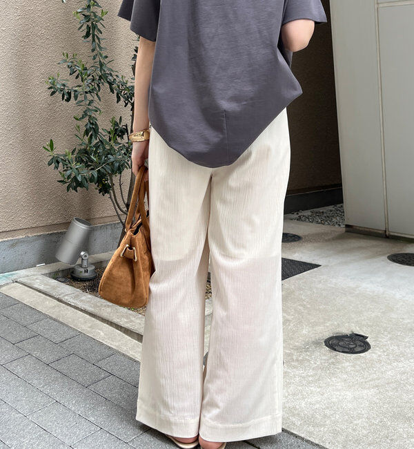  「シアー楊柳イージーパンツ」|チノ|