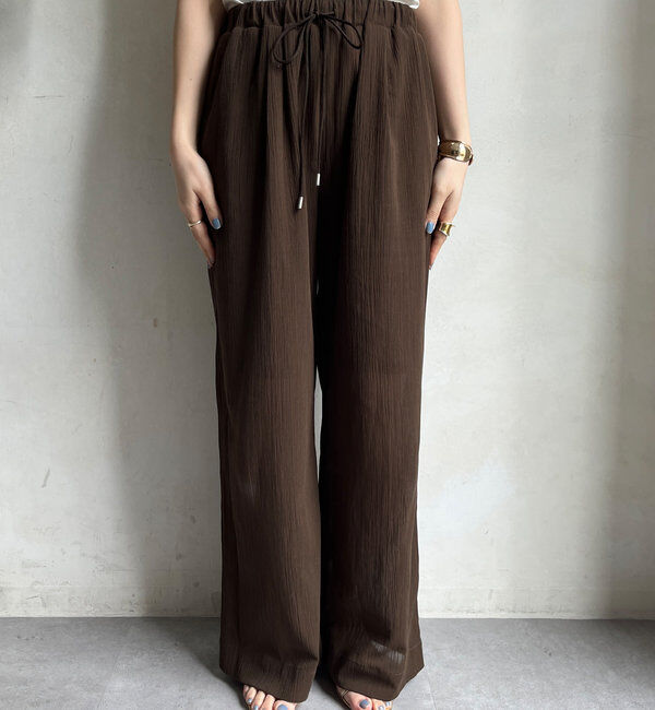  「シアー楊柳イージーパンツ」|チノ|