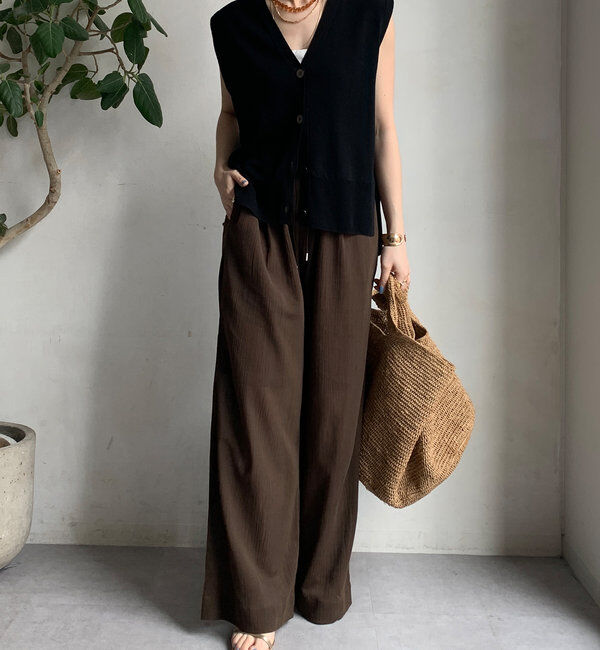  「シアー楊柳イージーパンツ」|チノ|