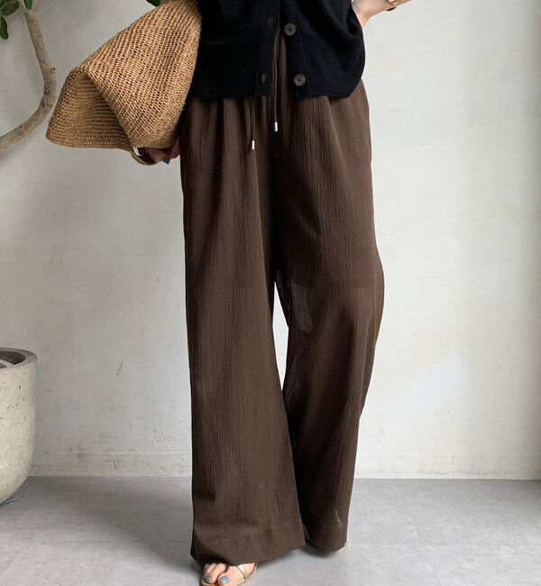  「シアー楊柳イージーパンツ」|チノ|