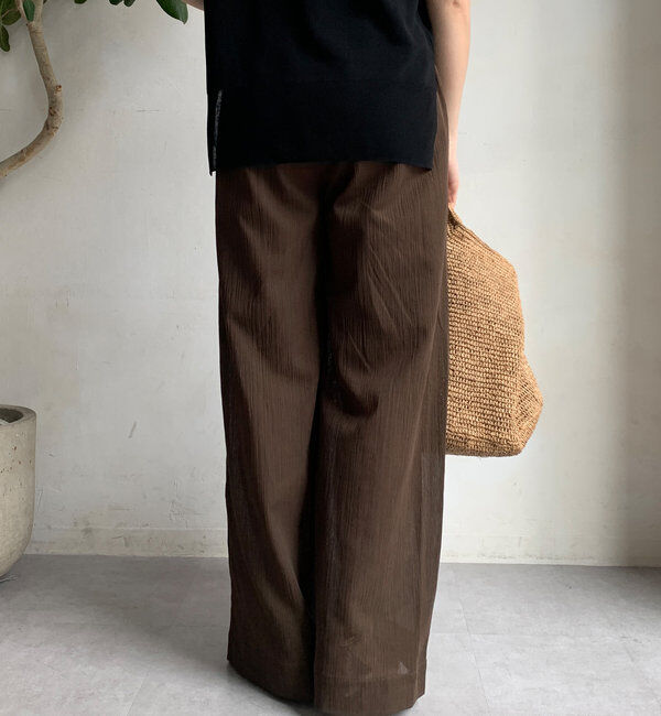  「シアー楊柳イージーパンツ」|チノ|