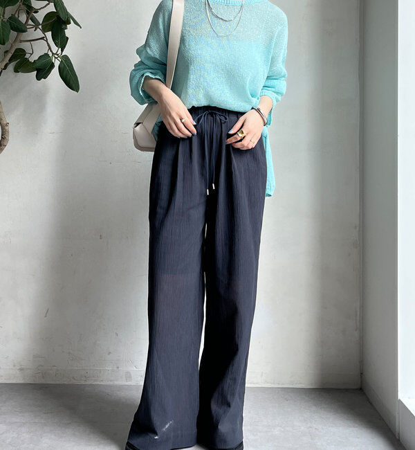  「シアー楊柳イージーパンツ」|チノ|