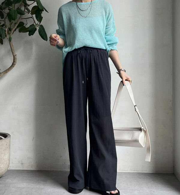  「シアー楊柳イージーパンツ」|チノ|