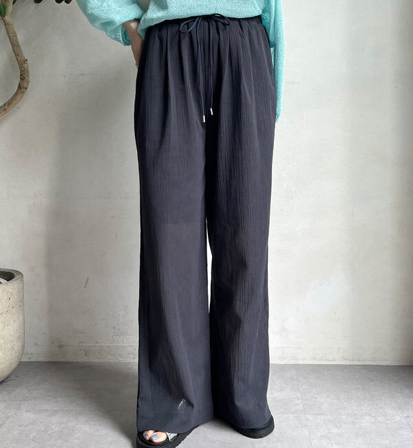  「シアー楊柳イージーパンツ」|チノ|