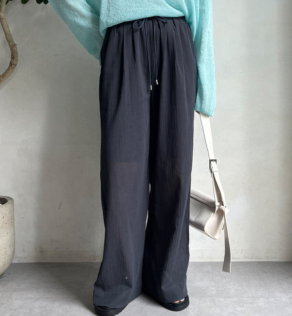  「シアー楊柳イージーパンツ」|チノ|