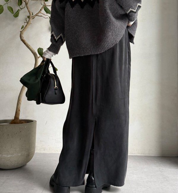  「サテンストレートスカート」|スカート|