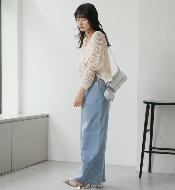  「【WEB限定/2サイズ展開】カットレースカーディガン」|Tシャツ・カットソー|