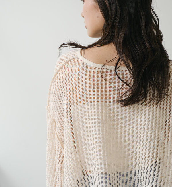  「【WEB限定/2サイズ展開】カットレースカーディガン」|Tシャツ・カットソー|